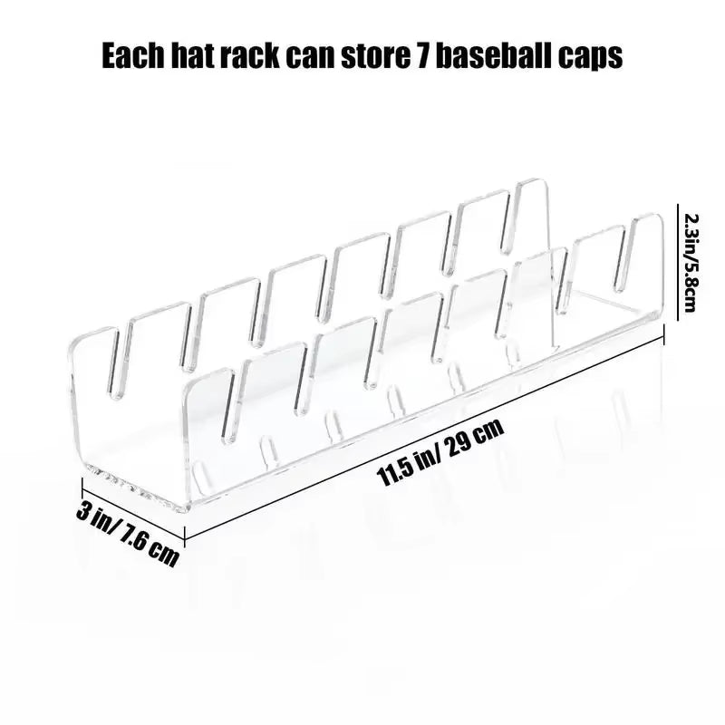 Hot Sale Baseball Cap Racks Stackable Rectangular Acrylic Hat Organizer Stand for Baseball Caps Display and Organizer