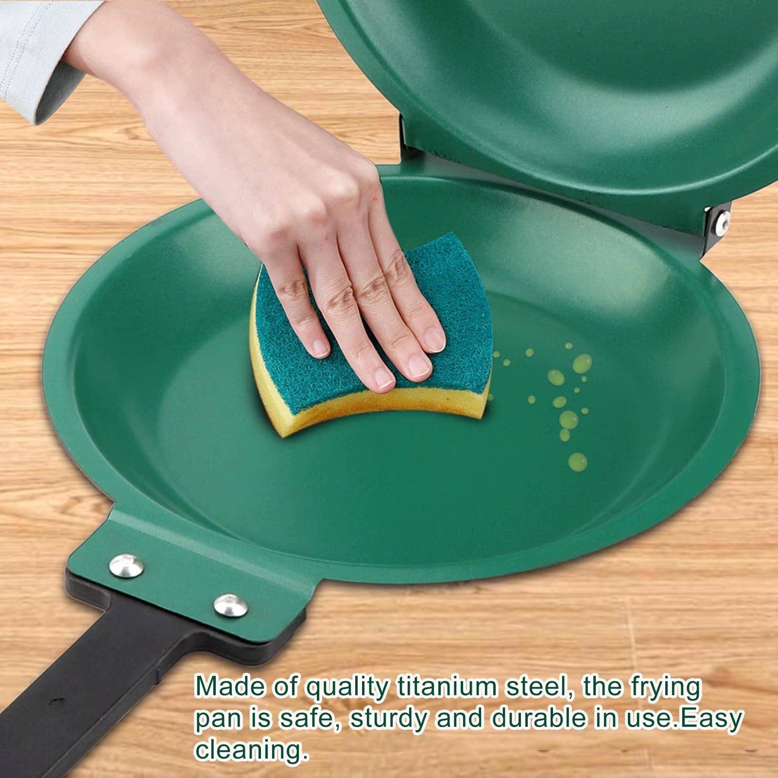 Double Side Titanium Steel Coating Flip Frying Pan Pancake Maker Household Kitchen Cookware