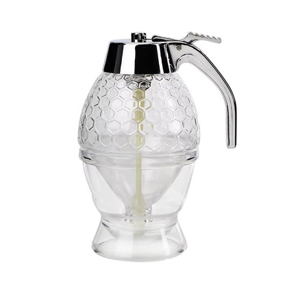 Storage Pot Stand Holder Bee Drip Dispenser Kettle Squeeze Bottle Honey Jar Container