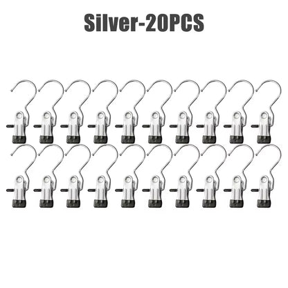 10-100Pcs Stainless Steel Clothespins Laundry Clothes Pegs Hook Portable Hanging Clothes Clip Wardrobe Clothes Organizer Hanger