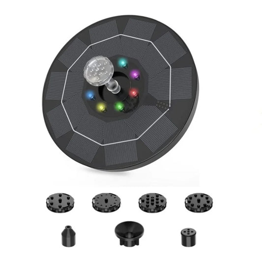 Solar Fountain Pump Energy-Saving Plants Watering Kit Colorful Solar Fountain Solar Panel Bird Bath Fountain Outdoor Garden Pool