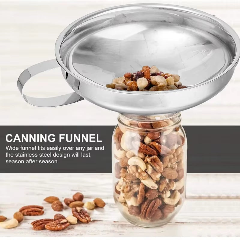 Stainless Steel Strainer Wine Lifting Spoon Funnel Pouring Wide Mouth Funnel with Detachable Filter Oil Kitchen Portable Gadgets