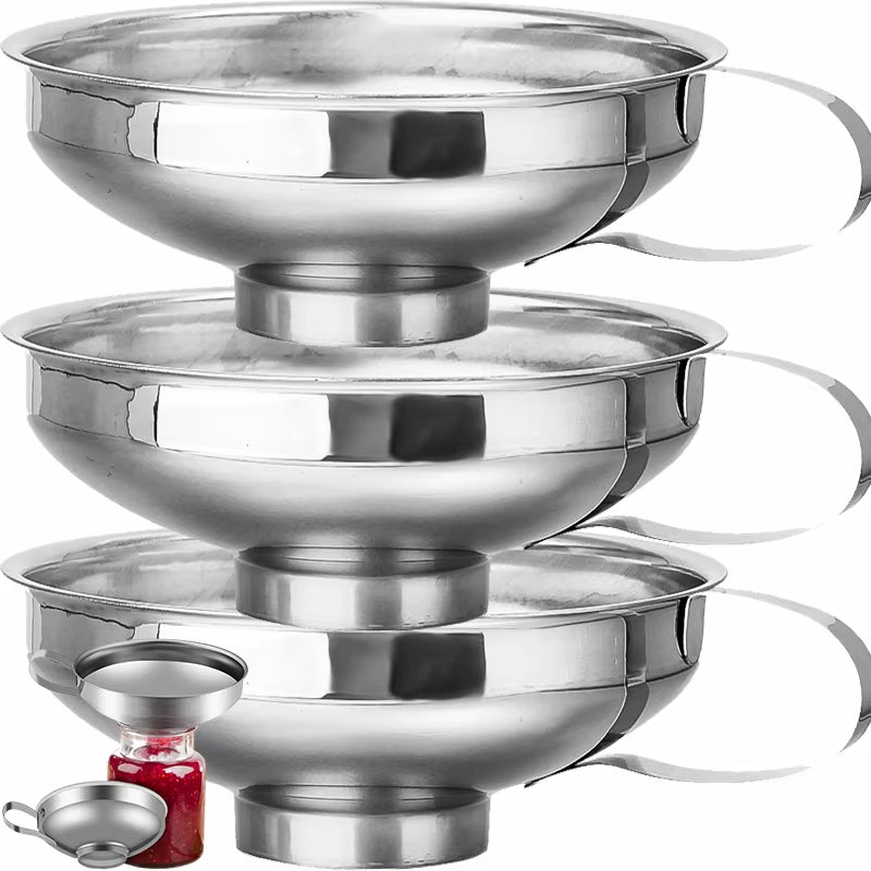 Stainless Steel Strainer Wine Lifting Spoon Funnel Pouring Wide Mouth Funnel with Detachable Filter Oil Kitchen Portable Gadgets