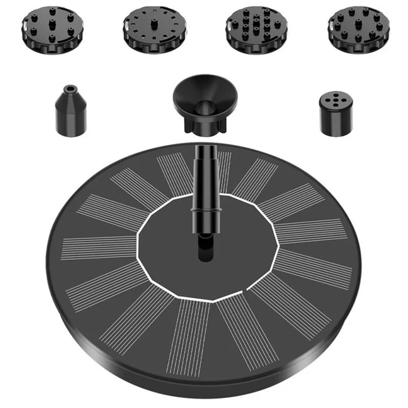Solar Fountain Pump Energy-Saving Plants Watering Kit Colorful Solar Fountain Solar Panel Bird Bath Fountain Outdoor Garden Pool