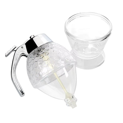 Storage Pot Stand Holder Bee Drip Dispenser Kettle Squeeze Bottle Honey Jar Container