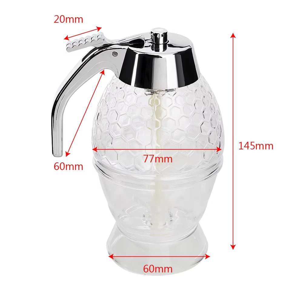 Storage Pot Stand Holder Bee Drip Dispenser Kettle Squeeze Bottle Honey Jar Container