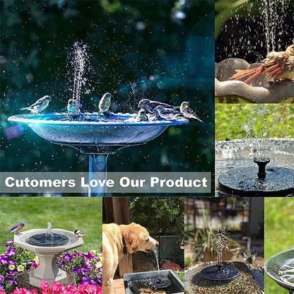 Solar Fountain Pump Energy-Saving Plants Watering Kit Colorful Solar Fountain Solar Panel Bird Bath Fountain Outdoor Garden Pool